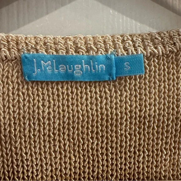 J.McLaughlin Camel Callum V-Neck Sweater Classic Quiet Luxury Size Small - Picture 2 of 10